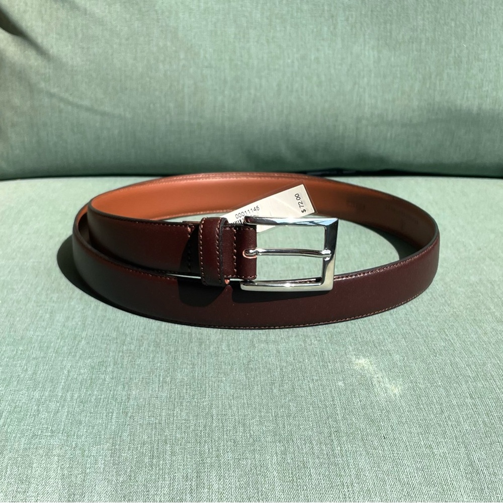 Brooks Brothers Leather Belt, Brown, 40/100 (New + Tags)